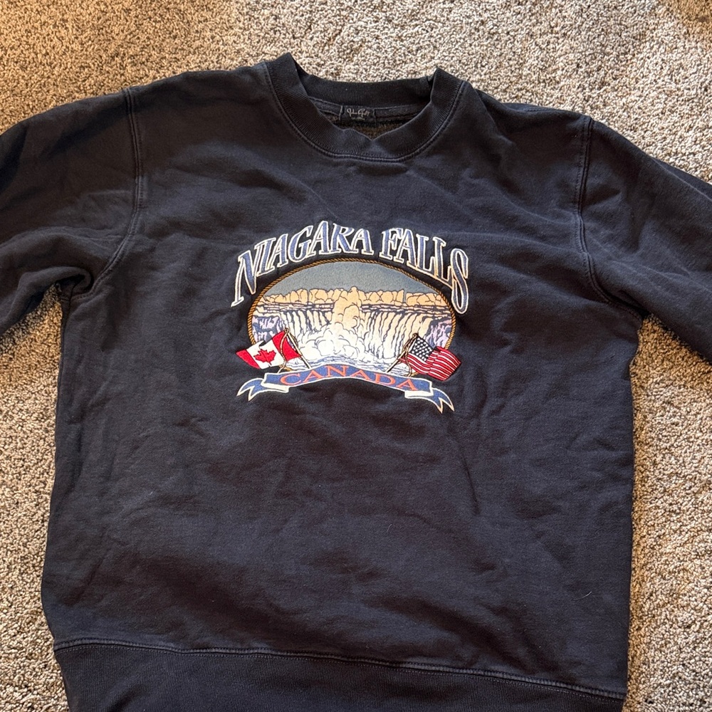 Brandy Melville Black Niagara Falls Crewneck Sweater